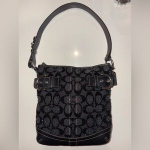 Vintage Y2K one of a kind black bedazzled Coach bag